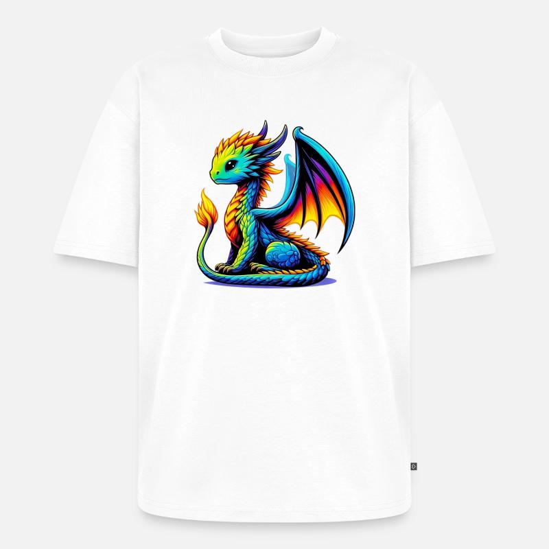 Drache - Unisex Premium Oversized Bio T-Shirt - Weiß