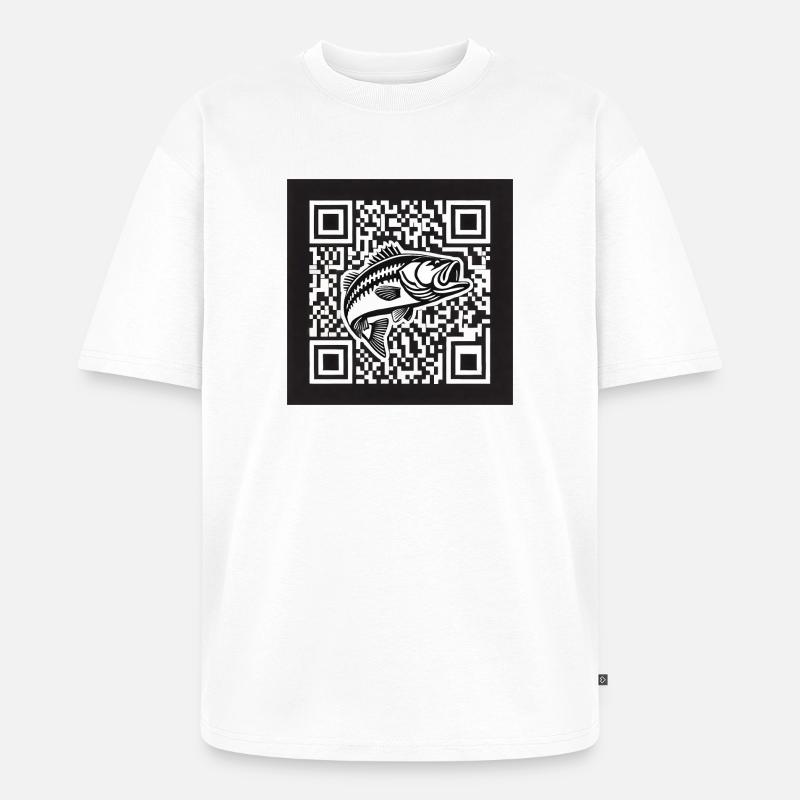 Design de code QR Perch - T-shirt Premium bio oversize Unisexe - blanc