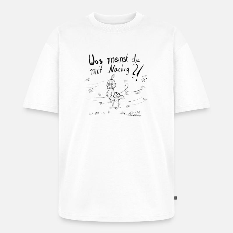 Ein Mausender Vogel im Herbstwind - Unisex Premium Oversized Bio T-Shirt - Weiß
