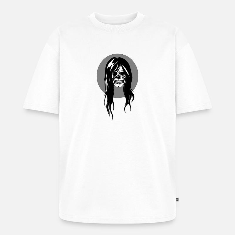 Weiblicher Schädel - Unisex Premium Oversized Bio T-Shirt - Weiß