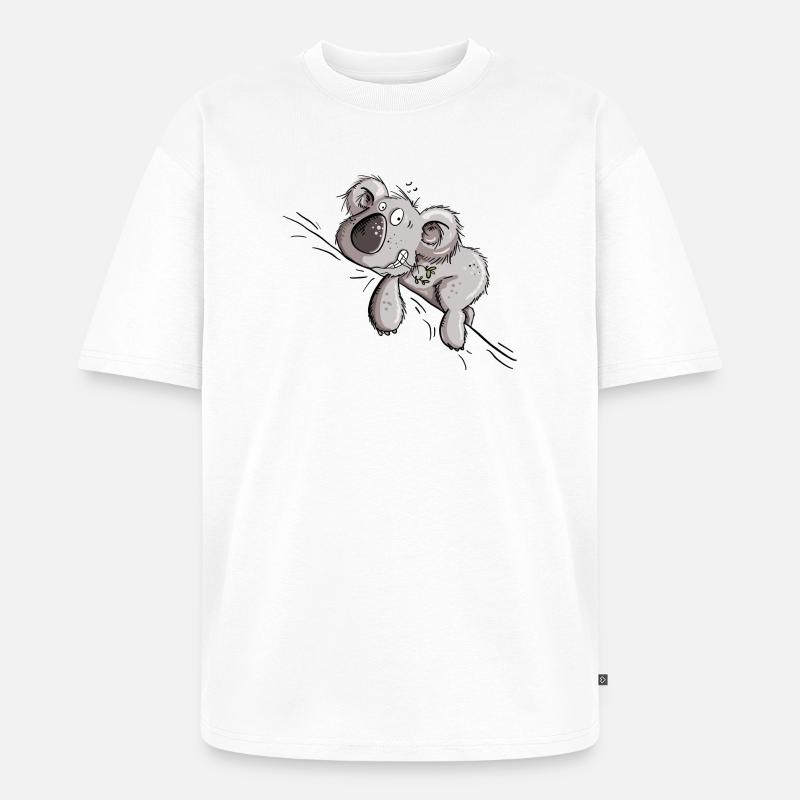 Drolliger Koala Bär - Unisex Premium Oversized Bio T-Shirt - Weiß