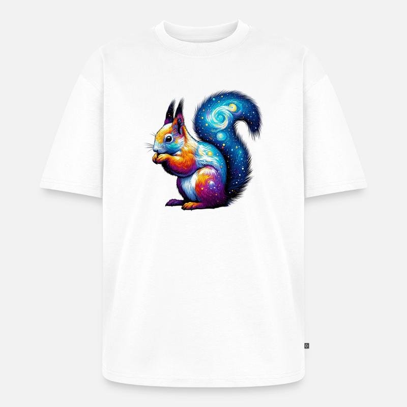 Eichhörnchen - Unisex Premium Oversized Bio T-Shirt - Weiß