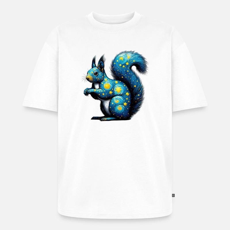Eichhörnchen - Unisex Premium Oversized Bio T-Shirt - Weiß