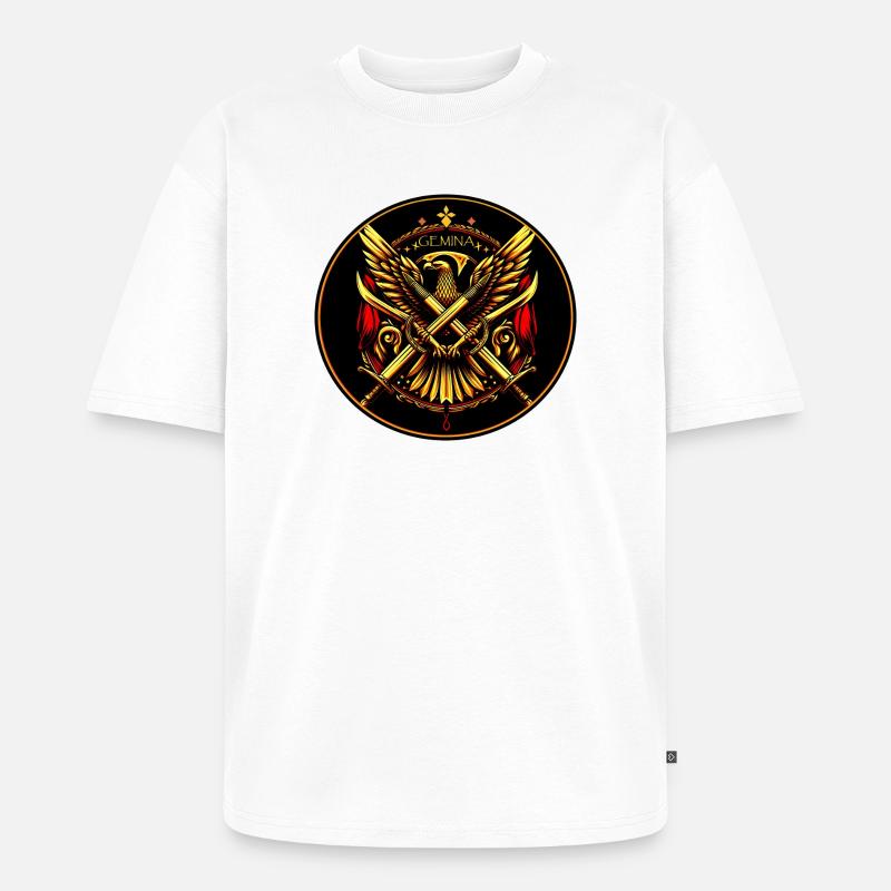 Phönix Doppelschwert Wappen - Legio X Gemina - Unisex Premium Oversized Bio T-Shirt - Weiß