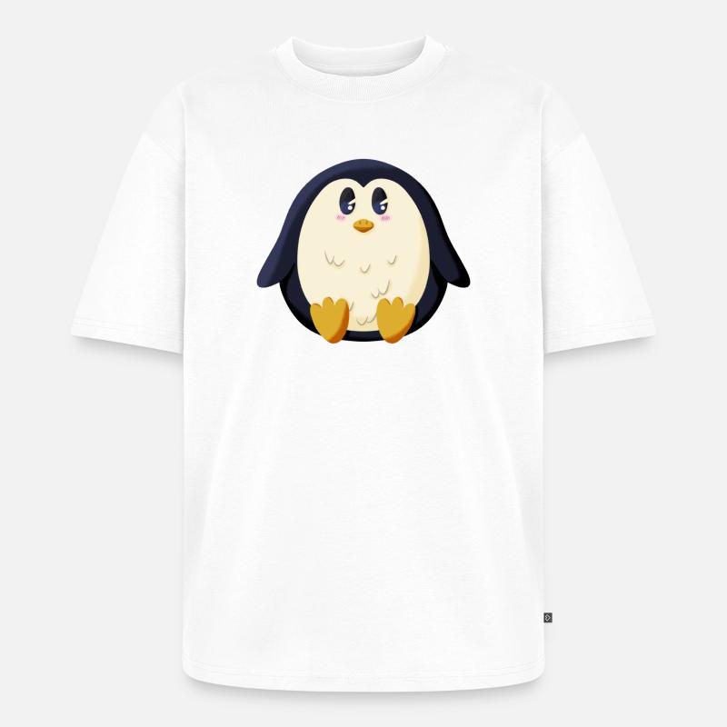Pummeliger Pinguin - Unisex Premium Oversized Bio T-Shirt - Weiß