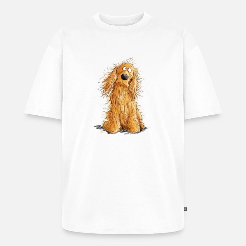 Happy Cocker Spaniel - Unisex Premium Oversized Bio T-Shirt - Weiß