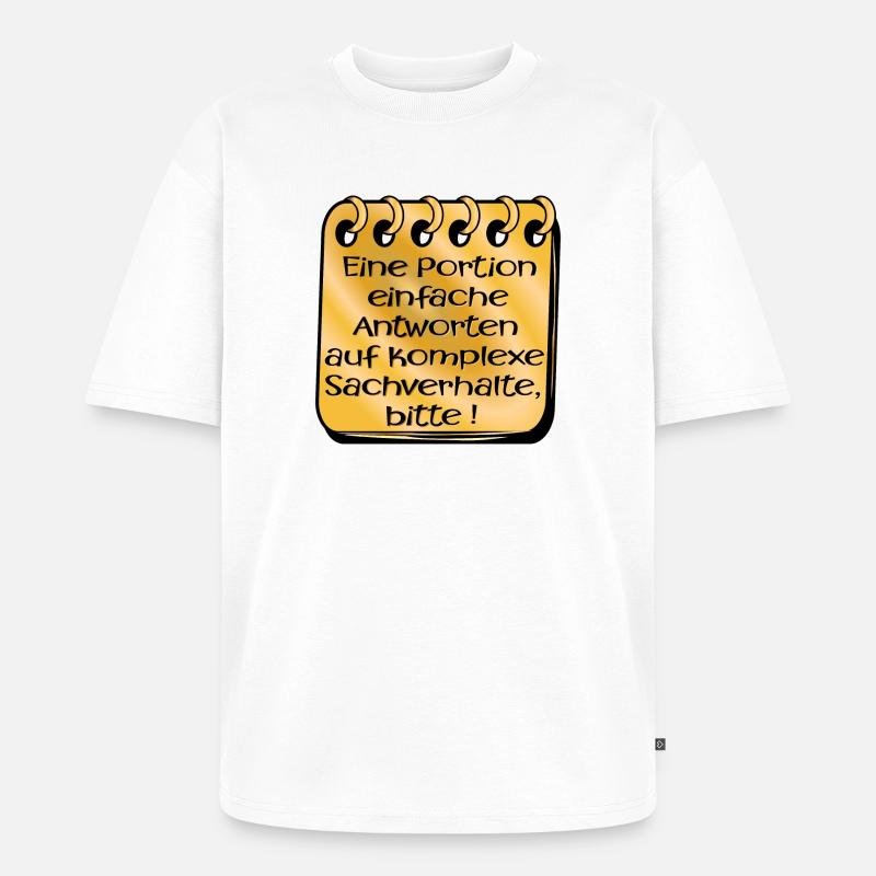 KOMPLEXE SACHVERHALTE - Unisex Premium Oversized Bio T-Shirt - Weiß