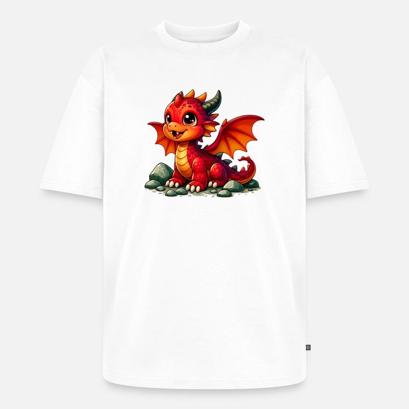 Drache - Unisex Premium Oversized Bio T-Shirt - Weiß