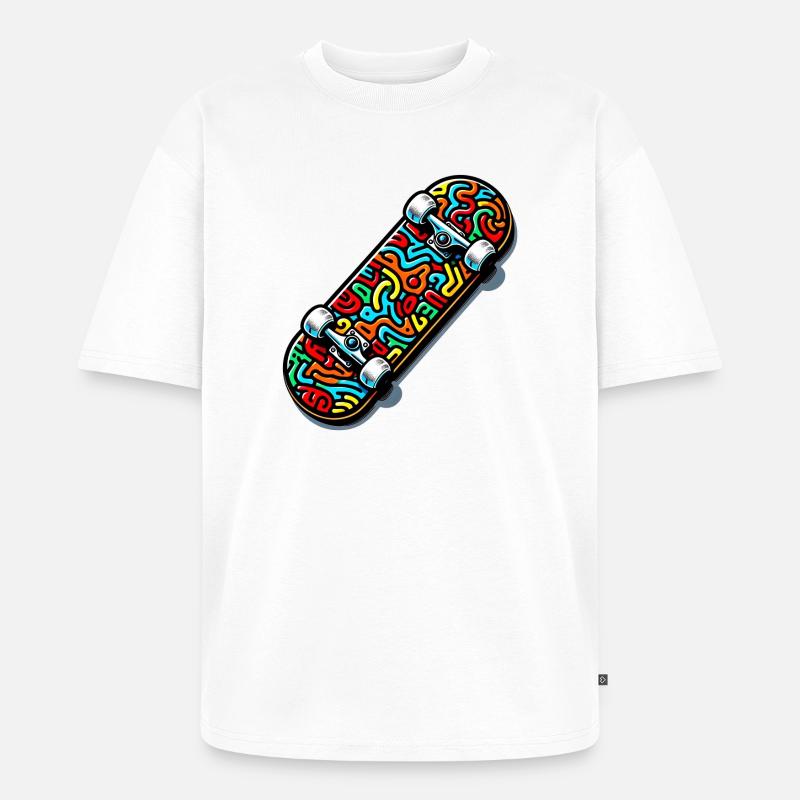 Skateboard - Unisex Premium Oversized Organic T-Shirt - white
