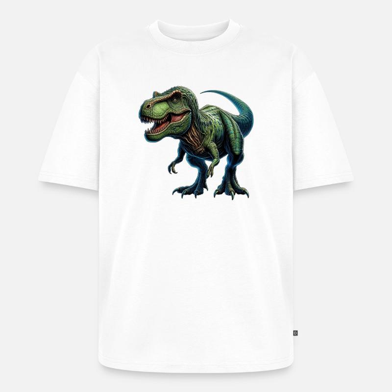 Dinosaurier - Unisex Premium Oversized Bio T-Shirt - Weiß