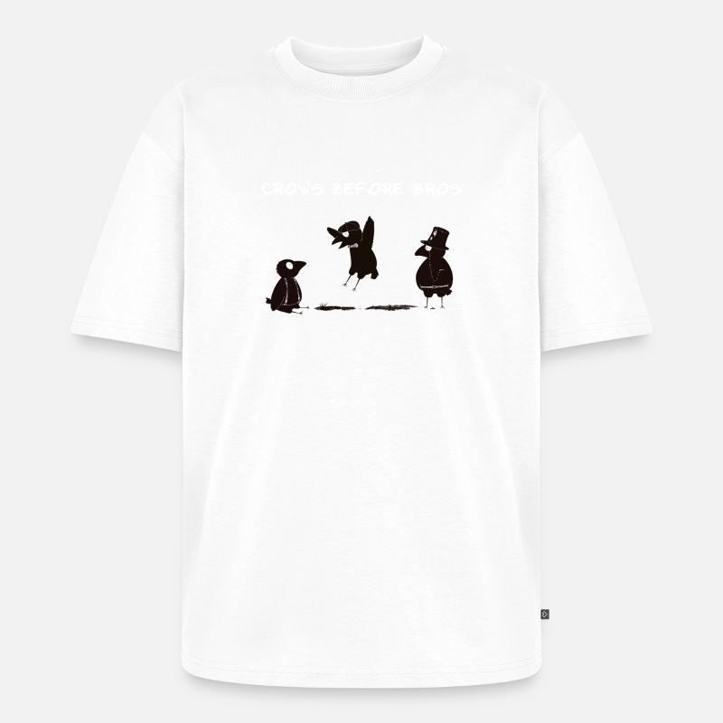crows before bros - Unisex Premium Oversized Bio T-Shirt - Weiß