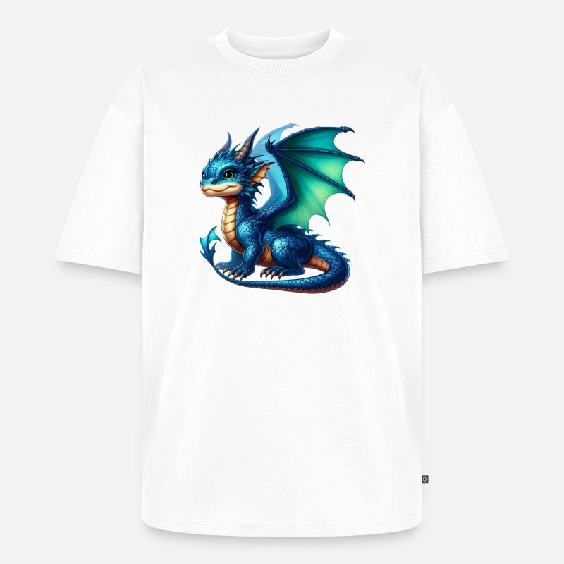 Drache - Unisex Premium Oversized Bio T-Shirt - Weiß