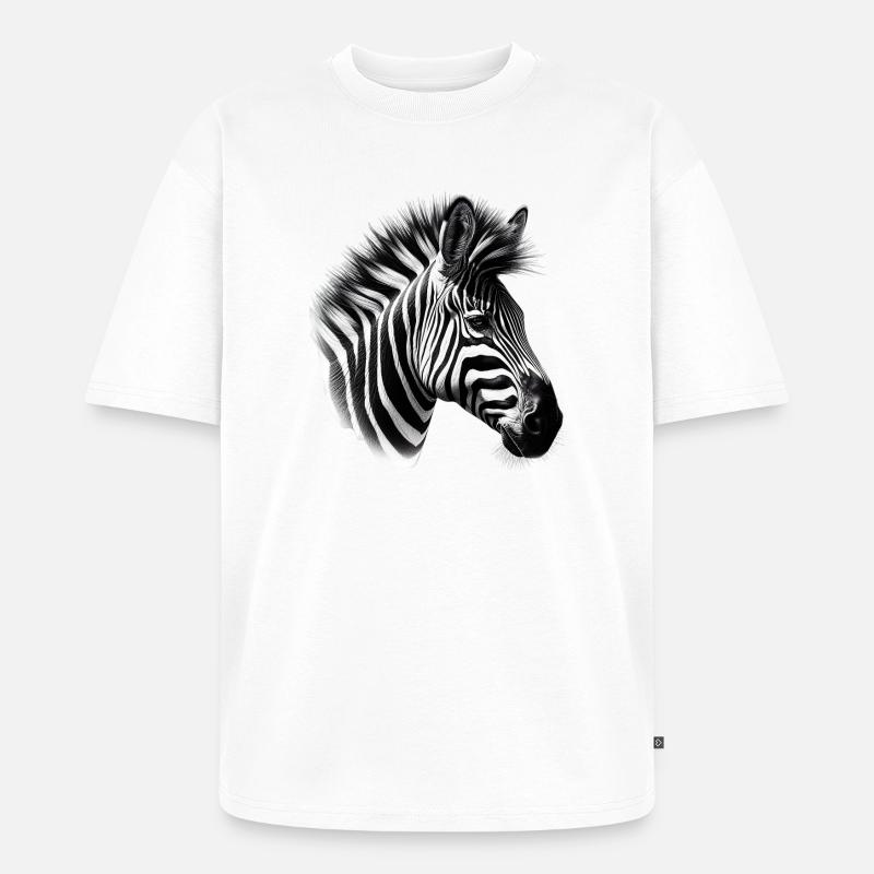 Zebra - Unisex Premium Oversized Bio T-Shirt - Weiß