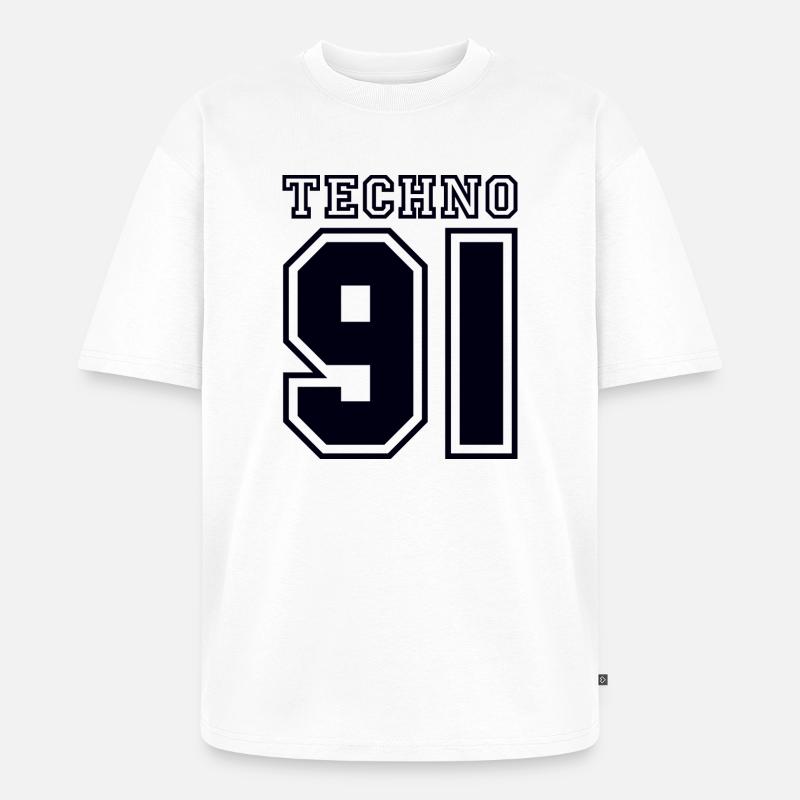 TECHNO 91 - Unisex Premium Oversized Bio T-Shirt - Weiß