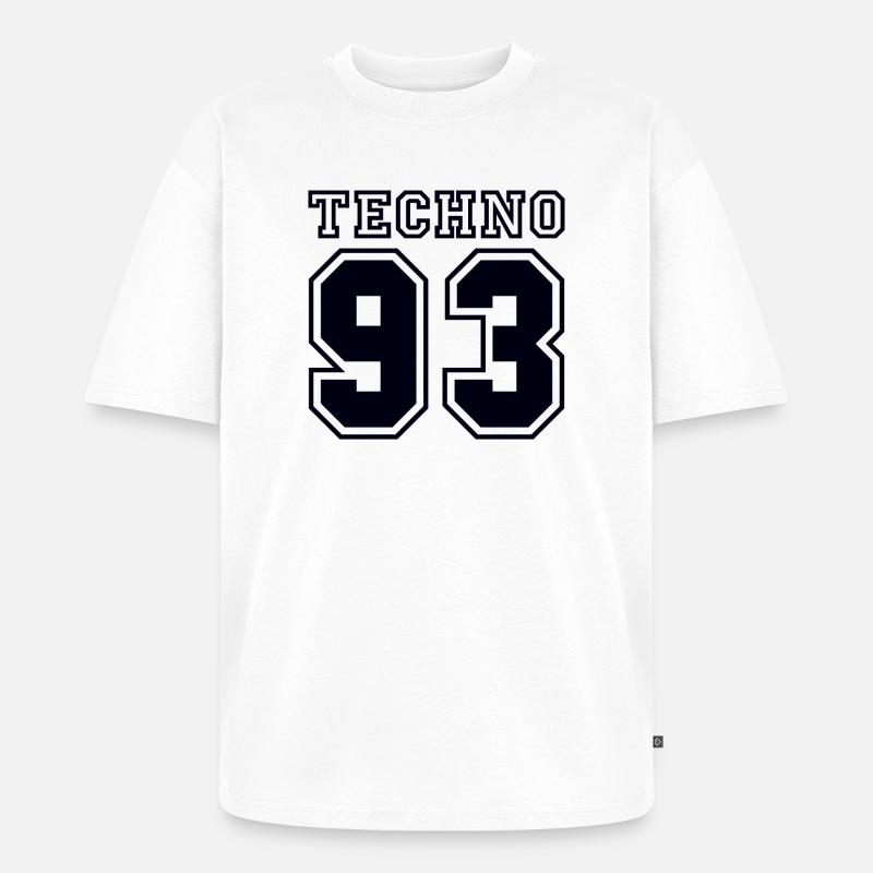 TECHNO 93 - Unisex Premium Oversized Bio T-Shirt - Weiß