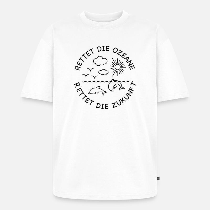 Delfin - Unisex Premium Oversized Bio T-Shirt - Weiß