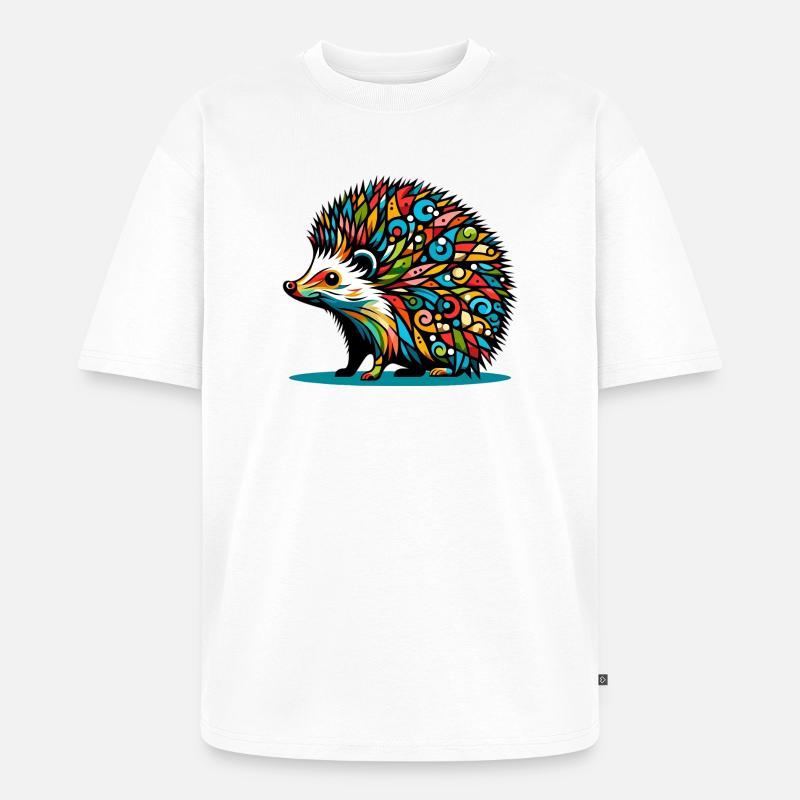 Igel - Unisex Premium Oversized Bio T-Shirt - Weiß