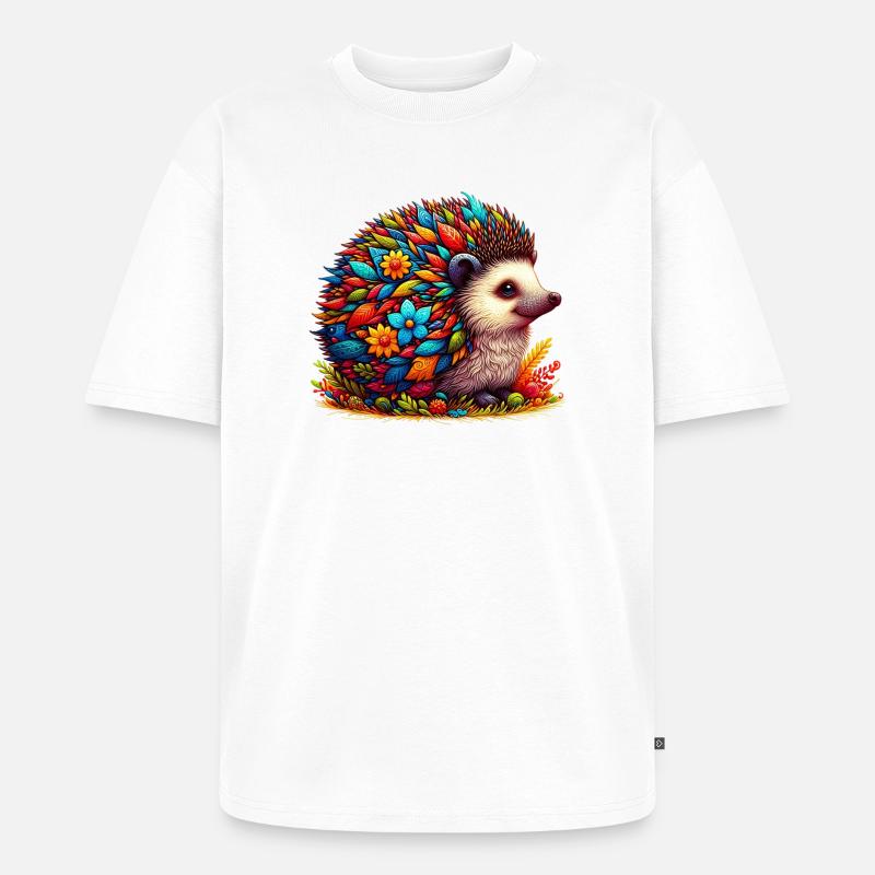 Igel - Unisex Premium Oversized Bio T-Shirt - Weiß