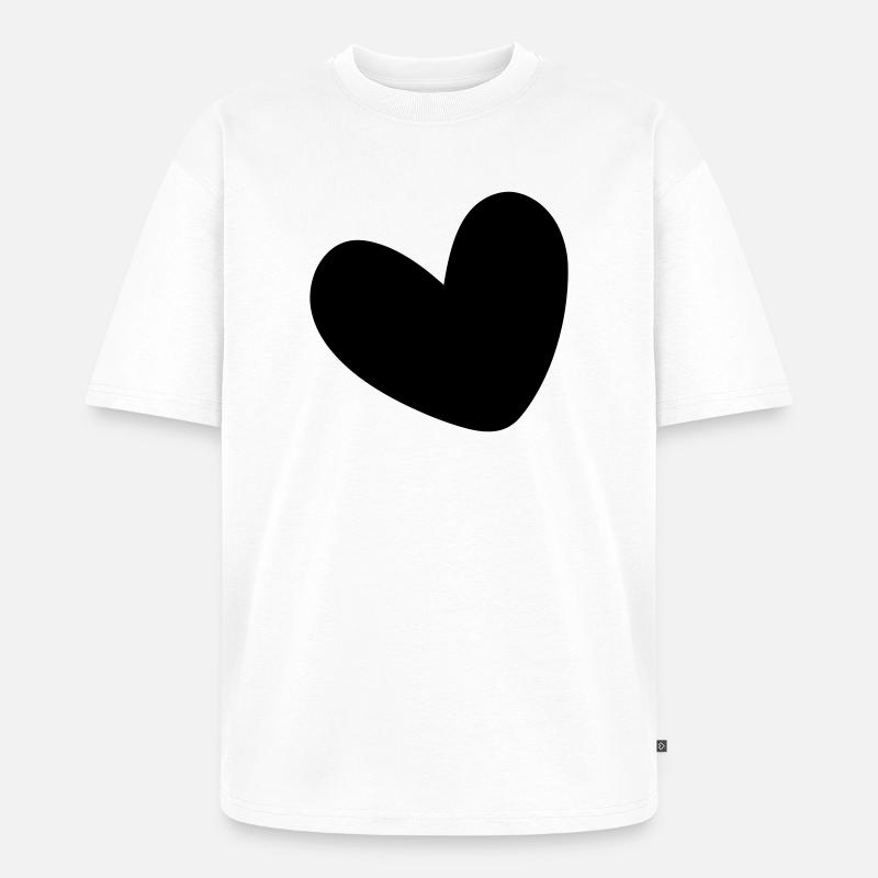 Coeur rempli d’une seule couleur - T-shirt Premium bio oversize Unisexe - blanc