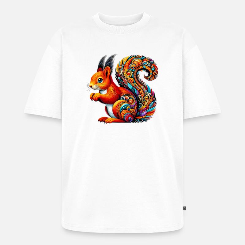 Eichhörnchen - Unisex Premium Oversized Bio T-Shirt - Weiß