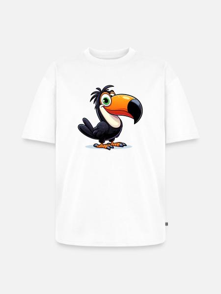 Toucan - Unisex Premium Oversized Organic T-Shirt - white
