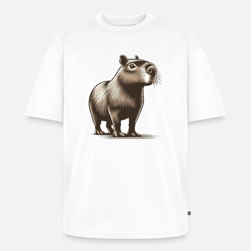 Capybara - Unisex Premium Oversized Bio T-Shirt - Weiß