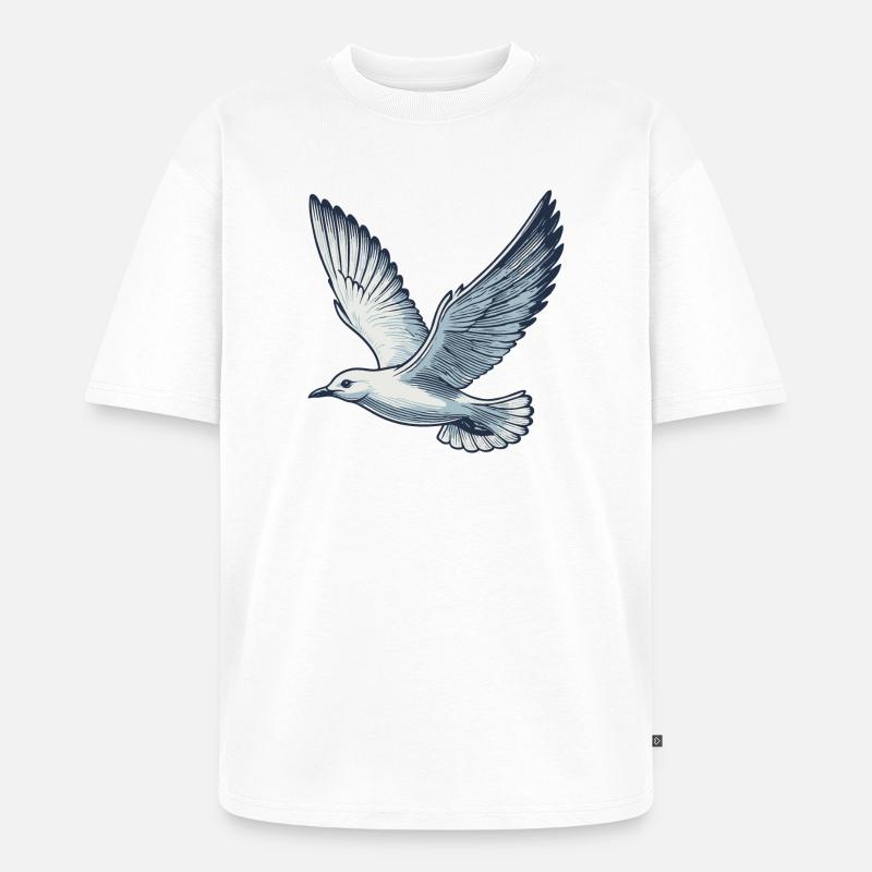 Möwe - Unisex Premium Oversized Bio T-Shirt - Weiß