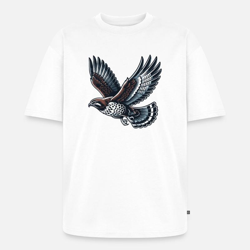 Bussard - Unisex Premium Oversized Bio T-Shirt - Weiß