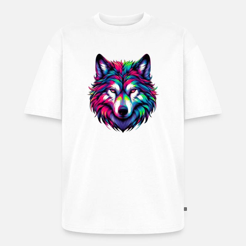 Loup - T-shirt Premium bio oversize Unisexe - blanc