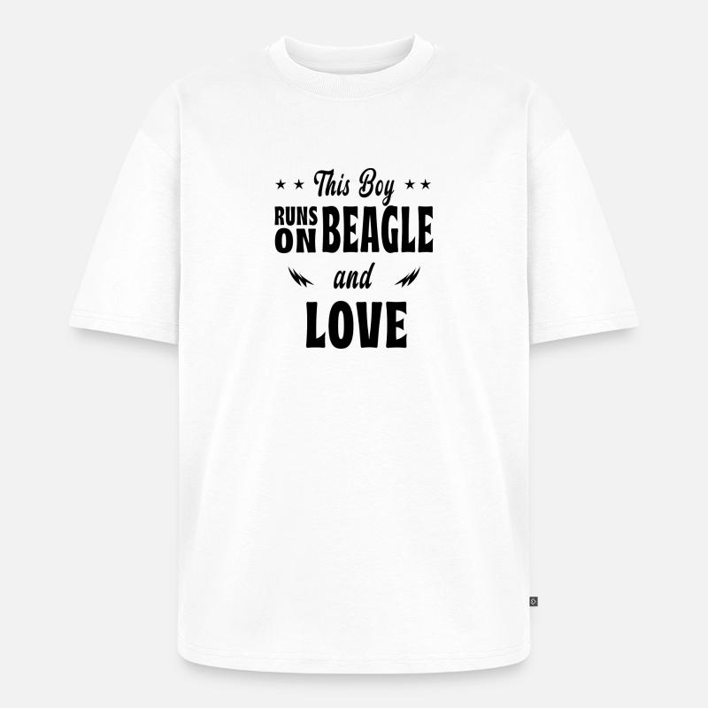 Dieser Junge Beagle Design - Unisex Premium Oversized Bio T-Shirt - Weiß