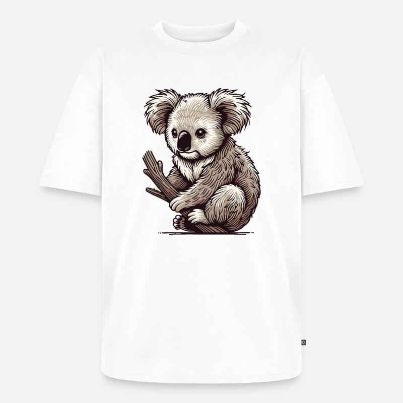 Koala - T-shirt Premium bio oversize Unisexe - blanc