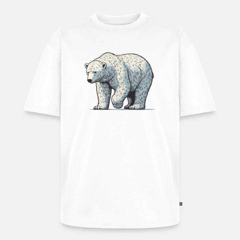 Eisbär - Unisex Premium Oversized Bio T-Shirt - Weiß