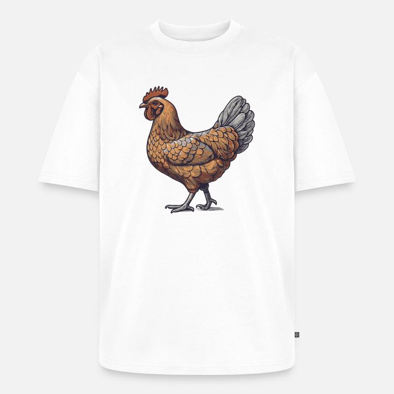 Hahn - Unisex Premium Oversized Bio T-Shirt - Weiß