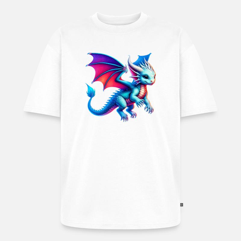 Drache - Unisex Premium Oversized Bio T-Shirt - Weiß