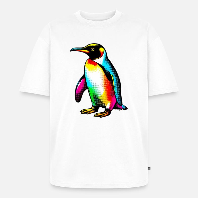 Pinguin - Unisex Premium Oversized Bio T-Shirt - Weiß