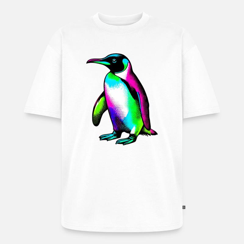 Pinguin - Unisex Premium Oversized Bio T-Shirt - Weiß