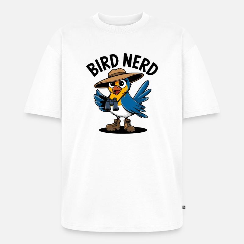 Vogel-Nerd-Entdecker - Unisex Premium Oversized Bio T-Shirt - Weiß
