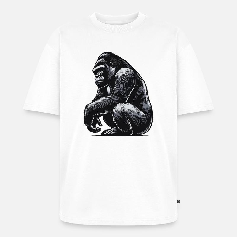 Gorilla - Unisex Premium Oversized Bio T-Shirt - Weiß