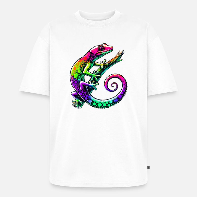 Gecko - Unisex Premium Oversized Bio T-Shirt - Weiß