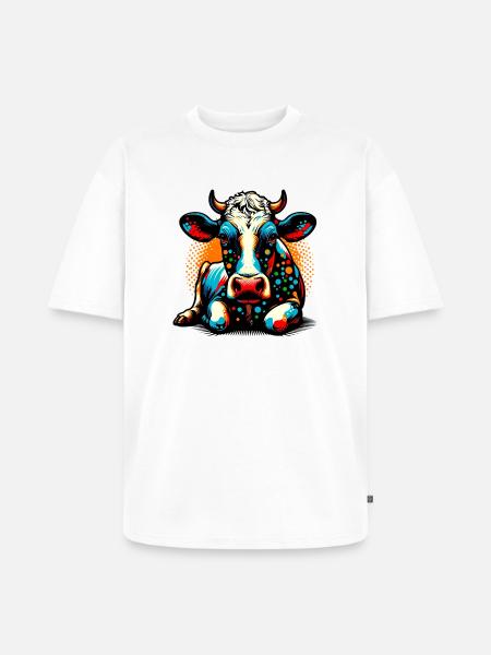 Vache - T-shirt Premium bio oversize Unisexe - blanc