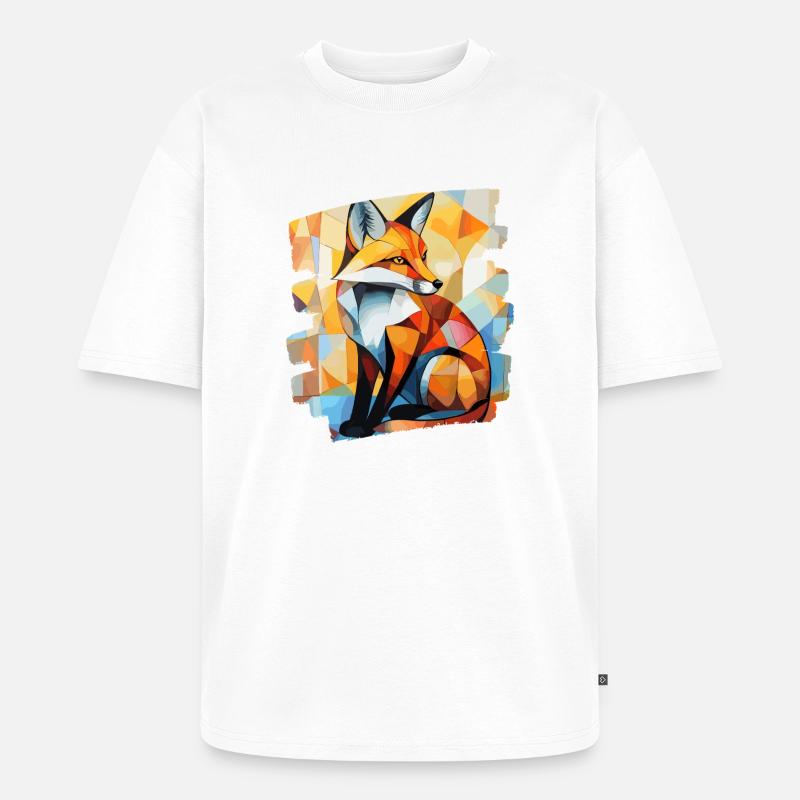 Fuchs - Unisex Premium Oversized Bio T-Shirt - Weiß