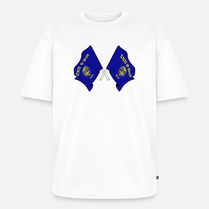 Deux drapeaux ont traversé l’Oregon - T-shirt Premium bio oversize Unisexe - blanc