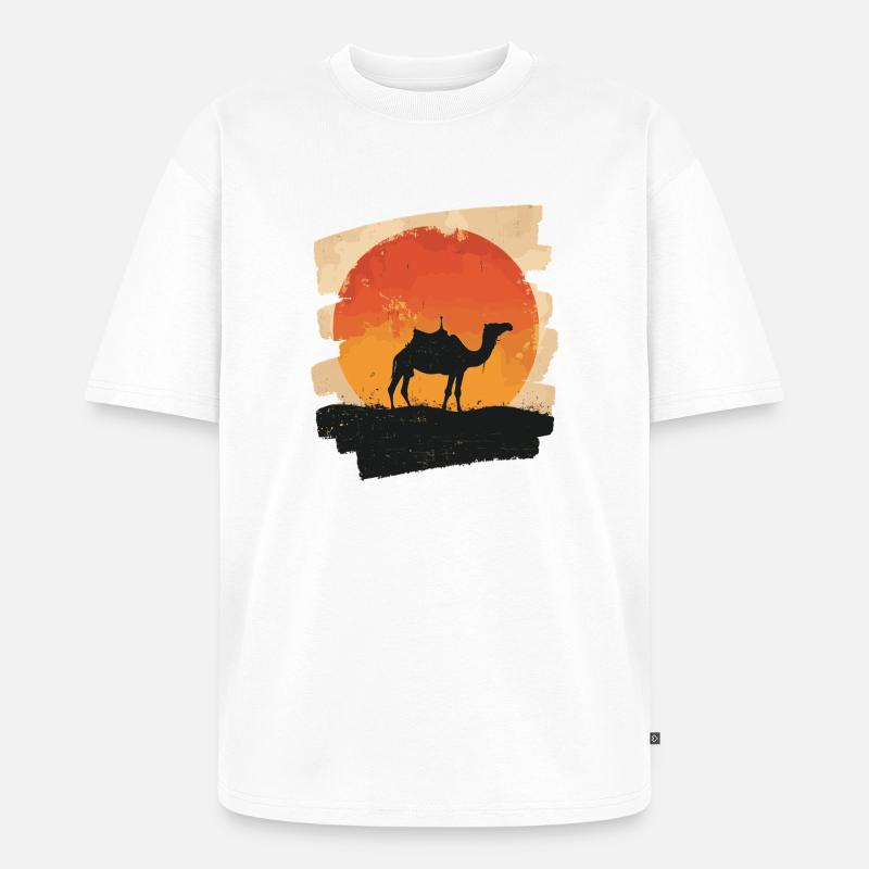 Kamel - Unisex Premium Oversized Bio T-Shirt - Weiß