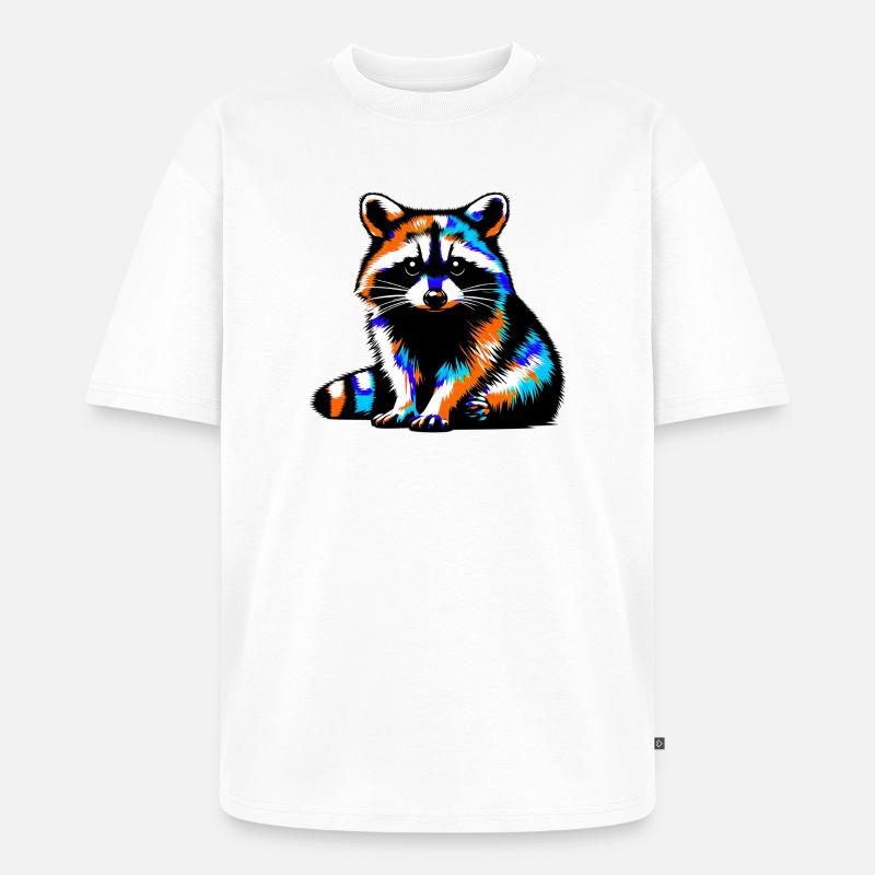 Waschbär - Unisex Premium Oversized Bio T-Shirt - Weiß