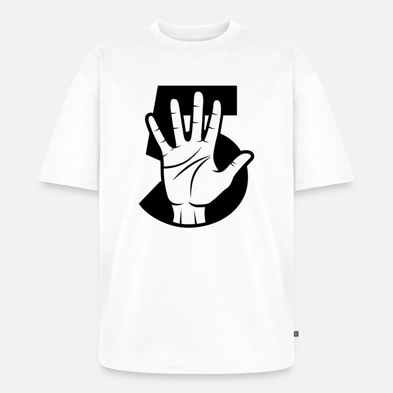 Gib mir 5 - schlag ein - Unisex Premium Oversized Bio T-Shirt - Weiß