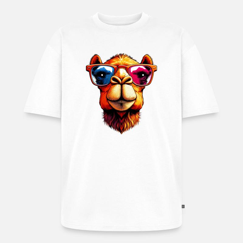 Kamel - Unisex Premium Oversized Bio T-Shirt - Weiß