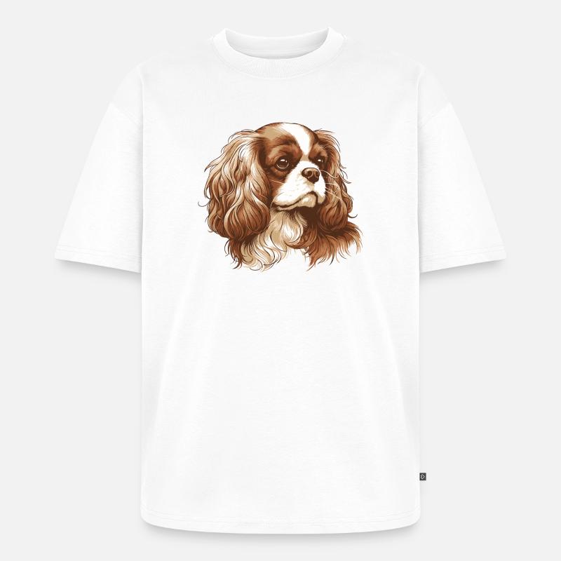Cavalier King Charles Spaniel - T-shirt Premium bio oversize Unisexe - blanc