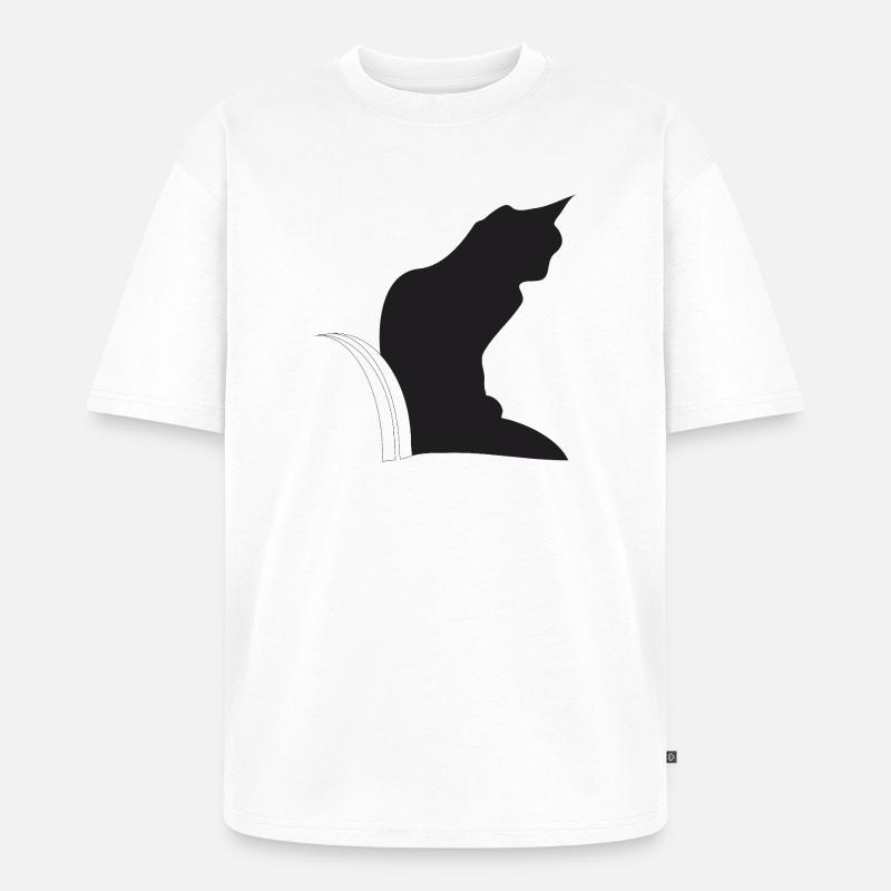 Nemo, schwarze Katz im Keller - Unisex Premium Oversized Bio T-Shirt - Weiß
