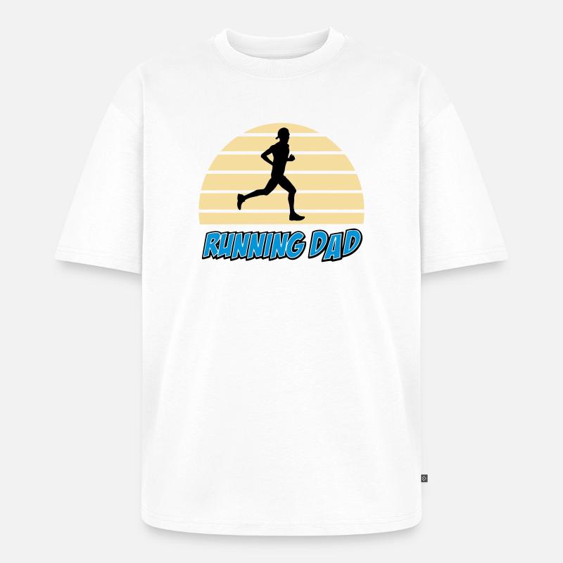 Running dad - Unisex Premium Oversized Organic T-Shirt - white