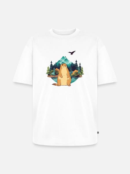 Murmeltier - Unisex Premium Oversized Bio T-Shirt - Weiß